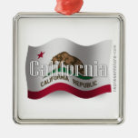 California Waving Flag Christmas Tree Ornaments