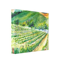 California Winery Vineyard Painting Canvas Print