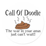 Call Of Doodie Round Stickers