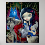 Call of the Night ART PRINT cat wolf gothic