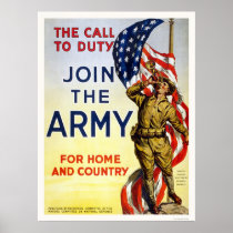 Call to Duty - Join the Army for Home and Country Print