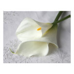 calla lilies on linen invitation