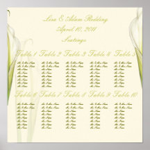 Calla lilies seating chart poster