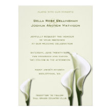 Calla Lilies White Wedding Invitation