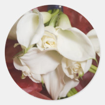 Calla lilly bouquet round stickers