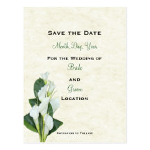 Calla Lilly Save The Date Card Post Card