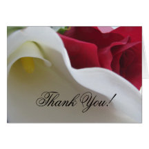 Calla Lily/Rose Wedding Thank You Card