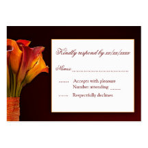 Calla lily RSVP response card Business Card