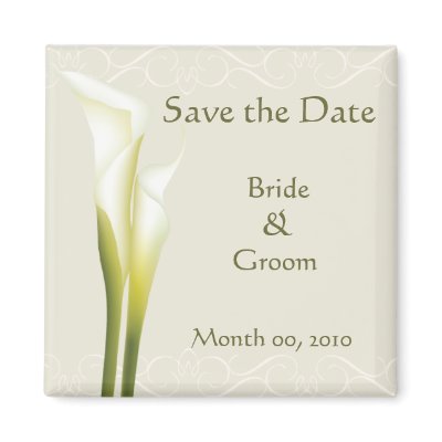 Calla Lily Save the Date magnets by PMCustomWeddings