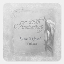 Calla Lily Silver Anniversary Stickers