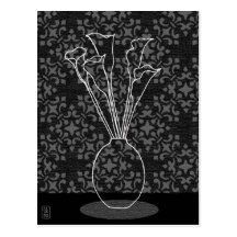 Callalily in Vase Iluustration Postcard