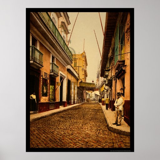 Calle de Habana in Havana, Cuba 1900 Print