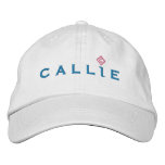 Callie Hat - white Embroidered Hat