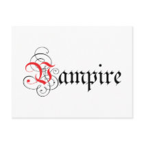 Calligraphic  Vampire Post Card