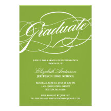 Calligraphy Script Graduation Invitation