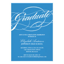 Calligraphy Script Graduation Invitation