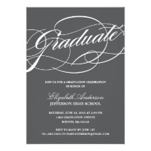 Calligraphy Script Graduation Invitation
