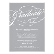 Calligraphy Script Graduation Invitation