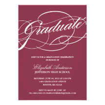Calligraphy Script Graduation Invitation