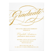 Calligraphy Script Graduation Invitation