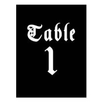 Calligraphy Table Number Postcard postcards