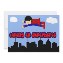 Calling All Superhero's Party Announcements
