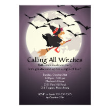 Calling all Witches Halloween Invitation