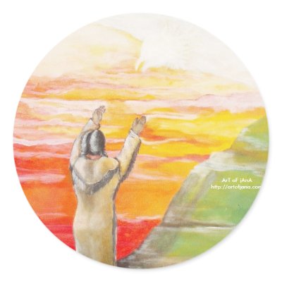 Calling Eagle Ancestors, ArT oF jAnAhttp://arto... Round Sticker by aRtOfJana