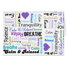 Calm and Relaxing positive words typography Cards