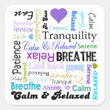Calm and Relaxing positive words typography Stickers