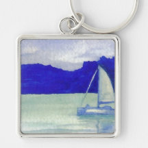 Calm Easy Sailing  CricketDiane Ocean Art Keychains