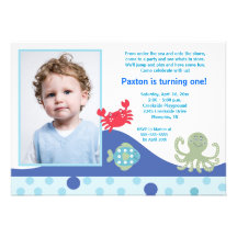 Calypso Under the Sea *PHOTO* Birthday 5x7 Personalized Invites
