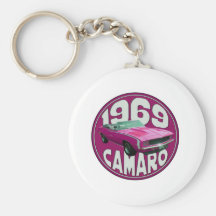 Camaro SS Pink 1969 Keychain