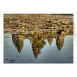 Cambodia, Angkor Wat. Reflection of temple Greeting Card
