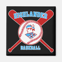 Cambria Heights Highlanders BaseBall Design Refrigerator Magnet
