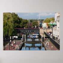 Camden Lock on Regents Canal, London England Print