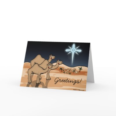 Camel Bethlehem Christmas Card by haywiregraphics