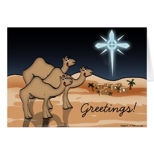 Camel Bethlehem Christmas Card