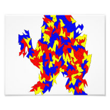 Camel Creature Red Yellow Blue Abstract Design Photograph