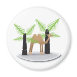 Camel in desert refrigerator magnet