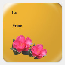 Camellia flowers, Christmas, holiday gift wrap Square Sticker