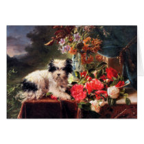 Camellias and a Terrier Greeting Cards