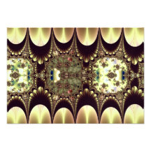 Cameos in Gold and Ivory Fractal Custom Invitations