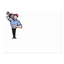 Cameraman Film Crew Carry Camera Business Card Template