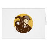 Cameraman Film Crew Pro Video Movie Camera Greeting Card