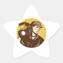 Cameraman Film Crew Pro Video Movie Camera Star Sticker