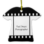 Cameraman Film Photographer T Shirt on Pendant Christmas Tree Ornament