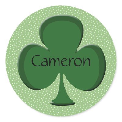 Cameron Shamrock Name Stickers by 369MyName