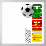 Cameroun 2010 flag logo vertical artwork gifts poster