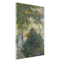 Camille Monet in the Garden at Argenteuil - Monet Stretched Canvas Print